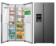 Lodówka TCL RC591SXE0 Side by Side No Frost 185cm Srebrna Dystrybutor Wody Kostkarka 591L - 1349899 - zdjęcie 2